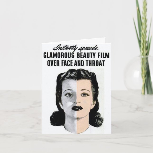 Vintage-Style "Glamorous Beauty Film" Note Card (Front)