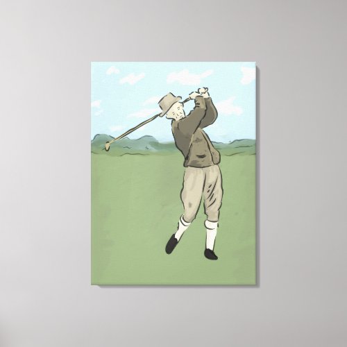 Vintage Style golf art Canvas Print