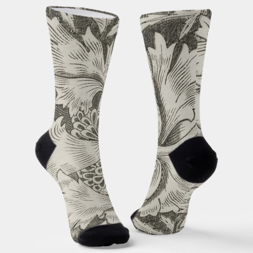 Vintage Style Gray Art Deco Fun Socks