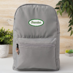 Vintage Style Green and White Name Patch