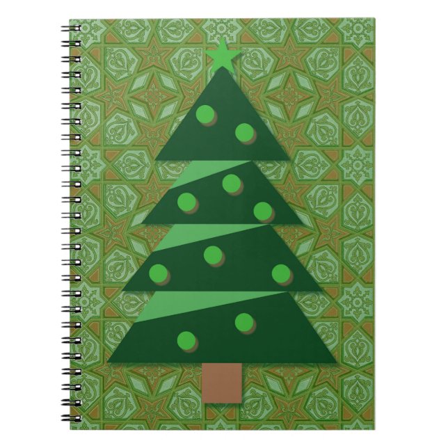 Vintage Style Green Christmas Tree Journal (Front)