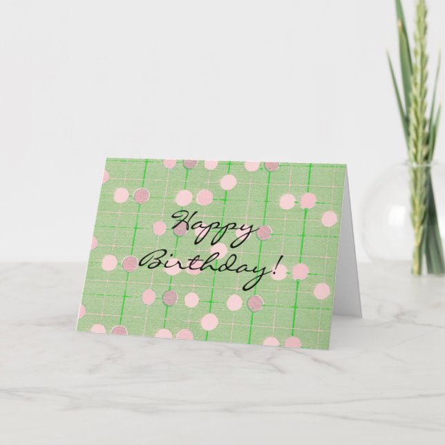 Vintage Style Green Generic Birthday Card (Front)