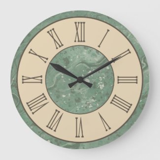 Vintage Style Green Marble Wall Clock