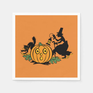 Vintage Style Halloween Party Napkin