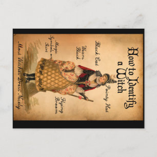 Vintage Style Halloween Witch I.D. Postcard