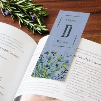 Vintage-Style Hand-Painted Blue Floral Bookmark 