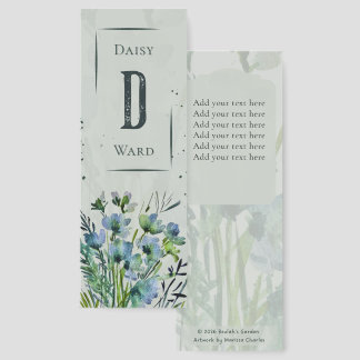 Vintage-Style Hand-Painted Green Floral Bookmark 