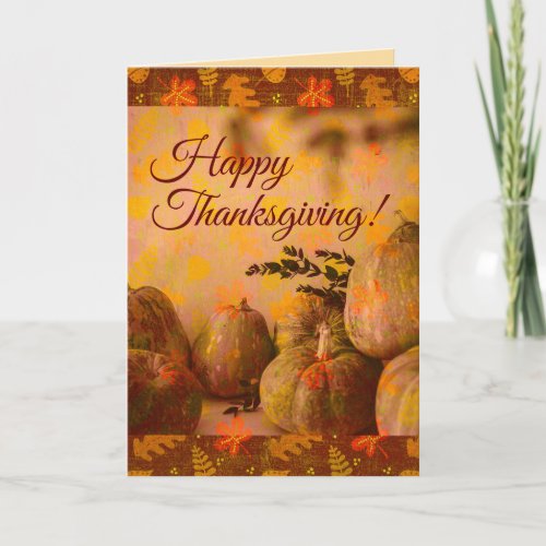 Vintage style Happy Thanksgiving Pumpkins  Note Card