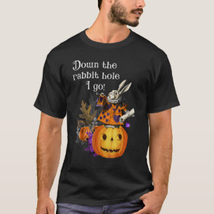 Vintage Style Haunted Halloween Alice White Rabbit T-Shirt