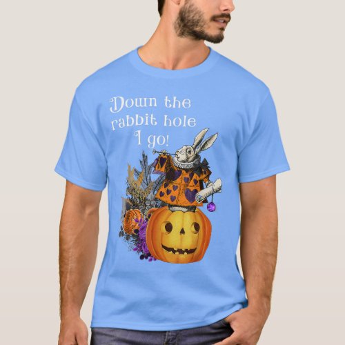 Vintage Style Haunted Halloween Alice White Rabbit T_Shirt