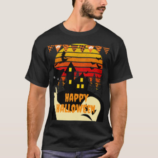 Vintage Style Haunted House – Happy Halloween Tee