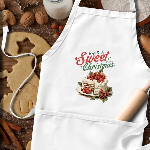 Vintage Style Have a Sweet Christmas Cake Adult Apron