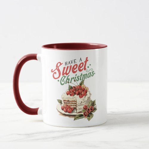 Vintage Style Have a Sweet Christmas Cake Mug