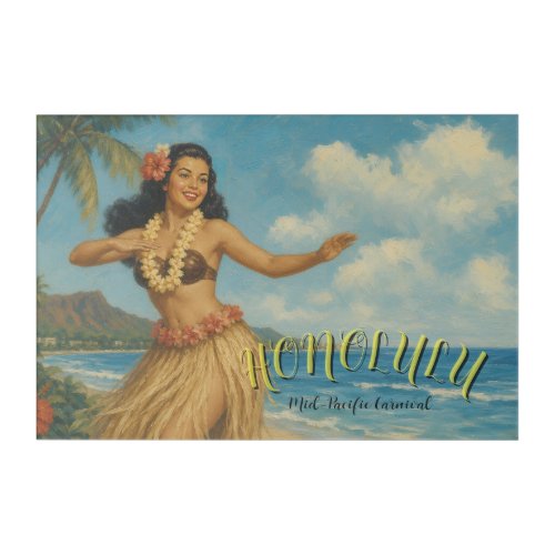 Vintage Style Hawaii Travel Acrylic Print