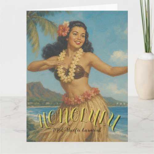Vintage Style Hawaii Travel Card