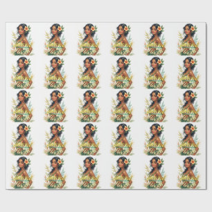 Vintage Style Hawaii Travel Honolulu Hula Girl Wrapping Paper