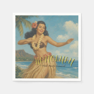 Vintage Style Hawaii Travel Napkins