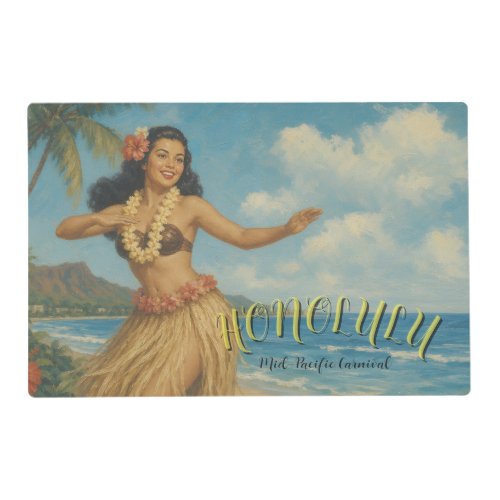 Vintage Style Hawaii Travel Placemat