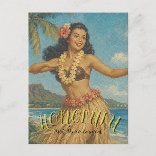 Vintage Style Hawaii Travel Postcard