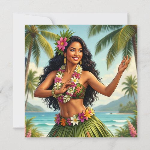 Vintage Style Hawaiian Hula Girl Travel