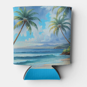 Vintage Style Hawaiian Travel Aloha From Hawaii Can Cooler