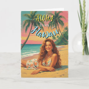 Vintage Style Hawaiian Travel Aloha from Hawaii Card