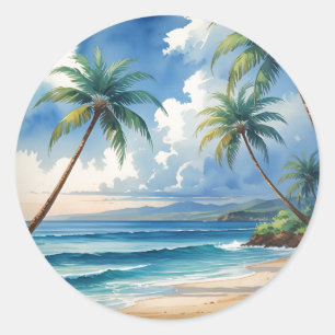 Vintage Style Hawaiian Travel Aloha From Hawaii Classic Round Sticker