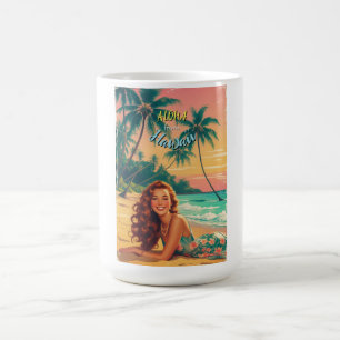 Vintage Style Hawaiian Travel Aloha from Hawaii Coffee Mug
