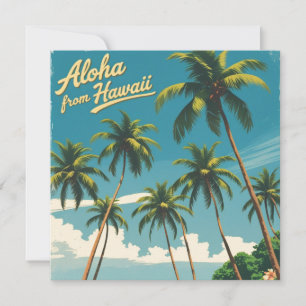 Vintage Style Hawaiian Travel Aloha From Hawaii Holiday Card