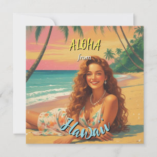 Vintage Style Hawaiian Travel Aloha from Hawaii Holiday Card