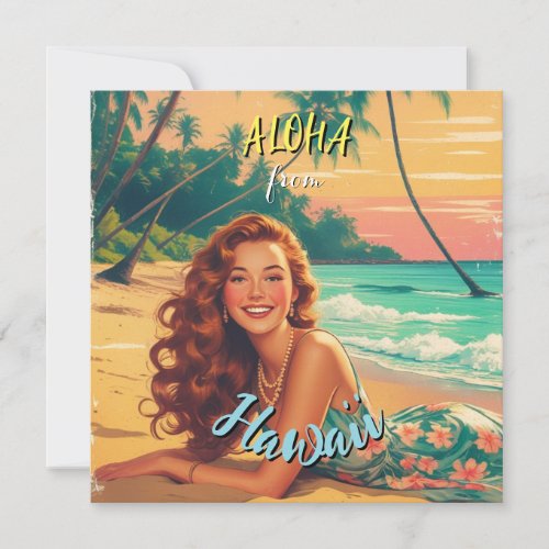 Vintage Style Hawaiian Travel Aloha from Hawaii