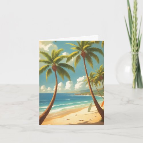 Vintage Style Hawaiian Travel Aloha From Hawaii Holiday Card