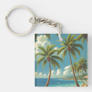 Vintage Style Hawaiian Travel Aloha From Hawaii Keychain
