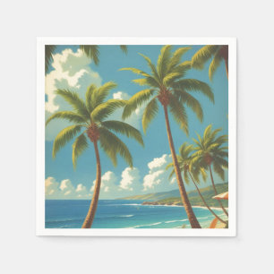 Vintage Style Hawaiian Travel Aloha From Hawaii Napkins