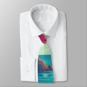 Vintage Style Hawaiian Travel Aloha From Hawaii Neck Tie