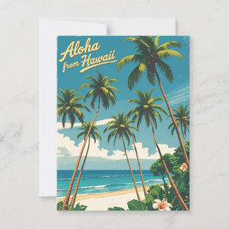 Vintage Style Hawaiian Travel Aloha From Hawaii Postcard