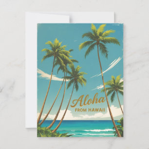 Vintage Style Hawaiian Travel Aloha From Hawaii Postcard