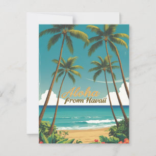Vintage Style Hawaiian Travel Aloha From Hawaii Postcard