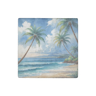 Vintage Style Hawaiian Travel Aloha From Hawaii Stone Magnet