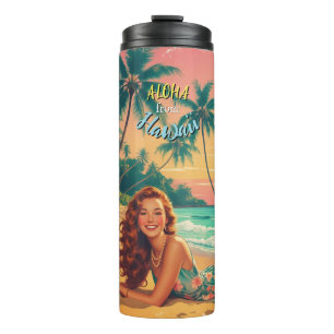 Vintage Style Hawaiian Travel Aloha from Hawaii Thermal Tumbler