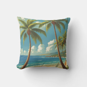 Vintage Style Hawaiian Travel Aloha From Hawaii Throw Pillow