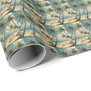 Vintage Style Hawaiian Travel Aloha From Hawaii Wrapping Paper