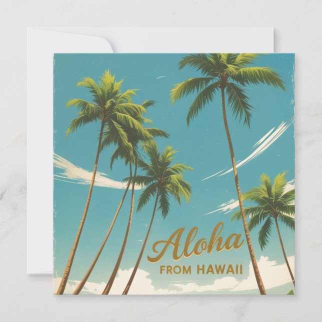 Vintage Style Hawaiian Travel Aloha Hawaii Card (Front)