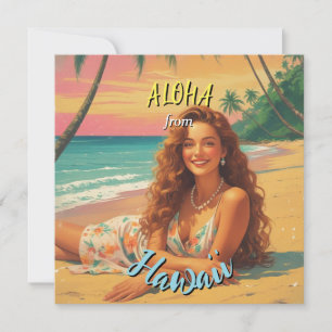 Vintage Style Hawaiian Travel Aloha Hawaii Card