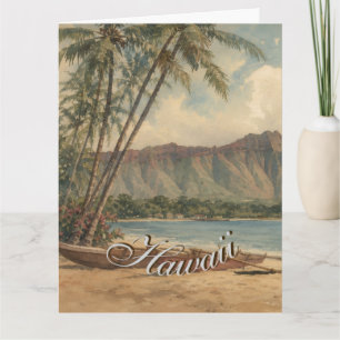 Vintage Style Hawaiian Travel Coast Sea Card