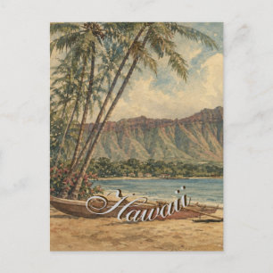 Vintage Style Hawaiian Travel Coast Sea Holiday Postcard