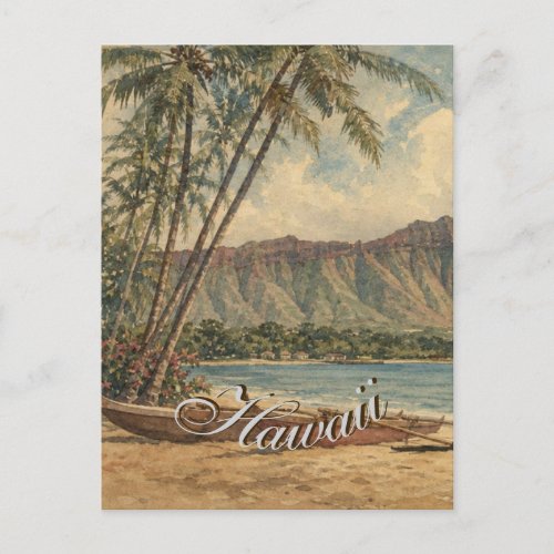 Vintage Style Hawaiian Travel Coast Sea Holiday Postcard