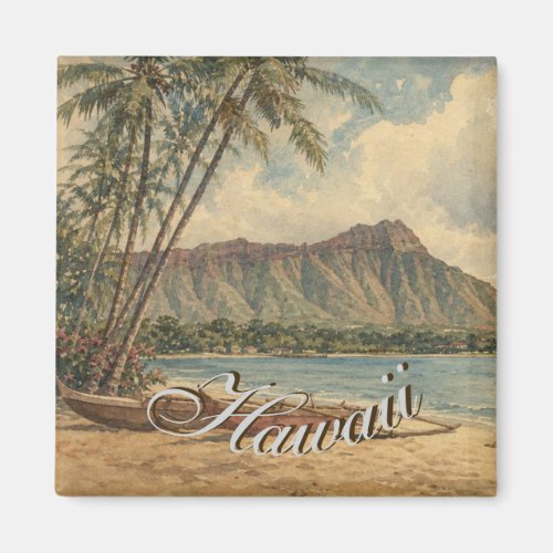 Vintage Style Hawaiian Travel Coast Sea Magnet