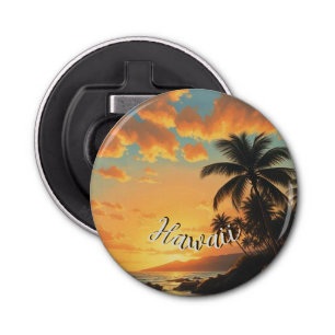 Vintage Style Hawaiian Travel Coast Sea Sunset Bottle Opener