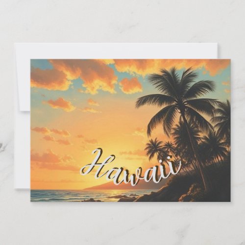 Vintage Style Hawaiian Travel Coast Sea Sunset